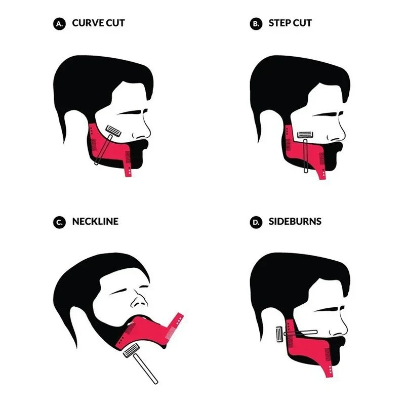 5pcs Beard Trimmer Template Stencil, Beard Shaping Comb Template, Men Salon Tools, Barber Accessories Peaceful Pleasures Health and Wellness