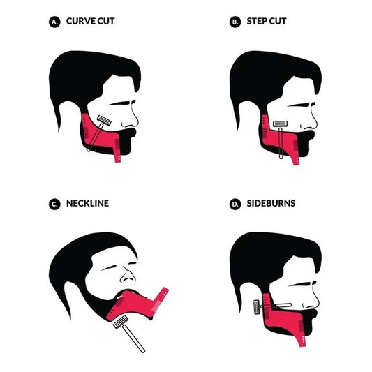 5pcs Beard Trimmer Template Stencil, Beard Shaping Comb Template, Men Salon Tools, Barber Accessories Peaceful Pleasures Health and Wellness