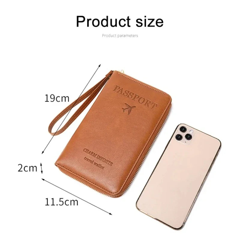 Travel Wallet Passport Holder with Wrist Strap & Card Organizer Travel Passport Wallet Peaceful Pleasures Health and Wellness