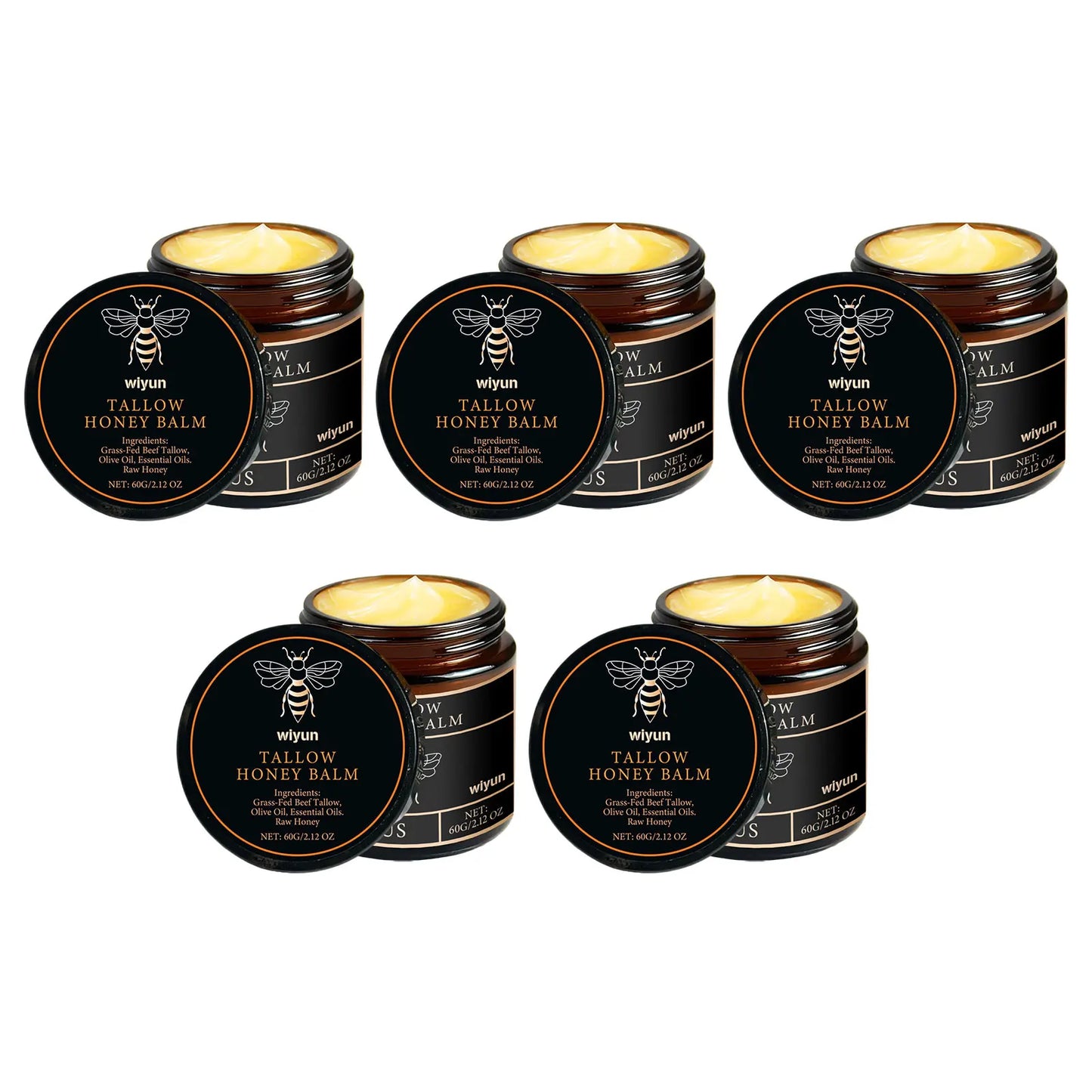 Organic Grass-Fed Beef Tallow Balm with Raw Honey Moisturizer