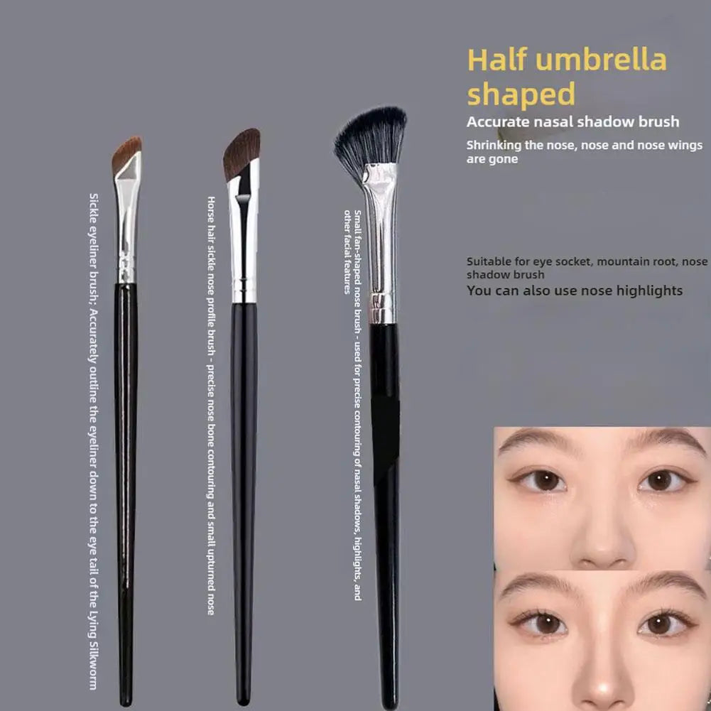 3-Piece Nose Contour Brush Set – Shadow, Sculpting & Concealer