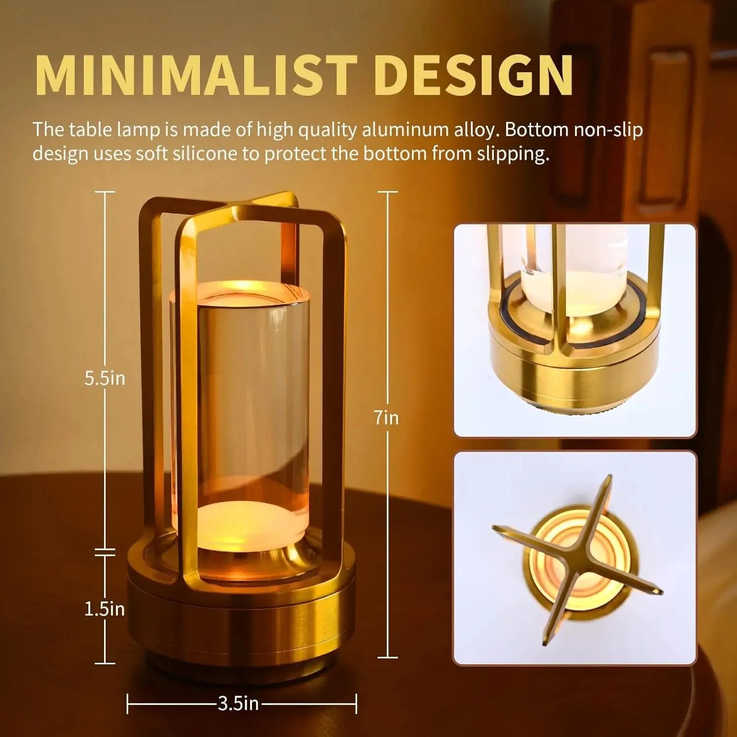 Dimmable Led Cordless Table Lamp Style Desk Lamps Outdoor Camping Atmosphere Light Restaurant Creative Beside Night Lights ABS Peaceful Pleasures Health and Wellness