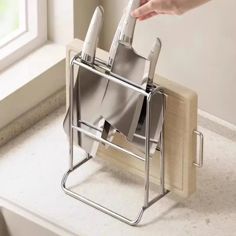 Stainless Steel Knife Rack & Kitchen Countertop Organizer Knife Storage Rack Peaceful Pleasures Health and Wellness