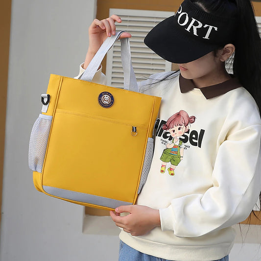 Large Capacity Student Contrasting Shoulder Bag Oxford Cloth Tote Peaceful Pleasures Health and Wellness