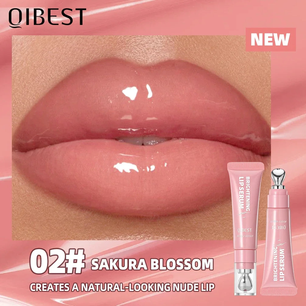 QIBEST Moisturizing Lip Lotion Mirror Pearl Lipgloss Volumizing Lip Glaze Natural Lip Tint Gloss Moisturizing Jelly Lip Stain Peaceful Pleasures Health and Wellness 02 Sakura Blossom