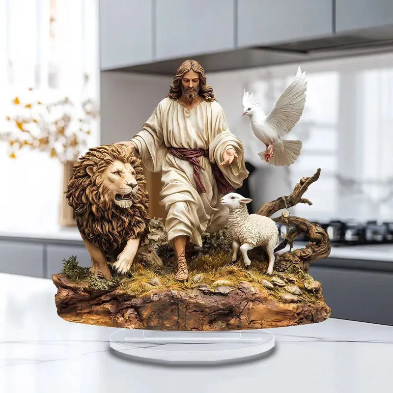 2D Acrylic Nativity Scene Centerpiece | Christmas Tabletop Decor