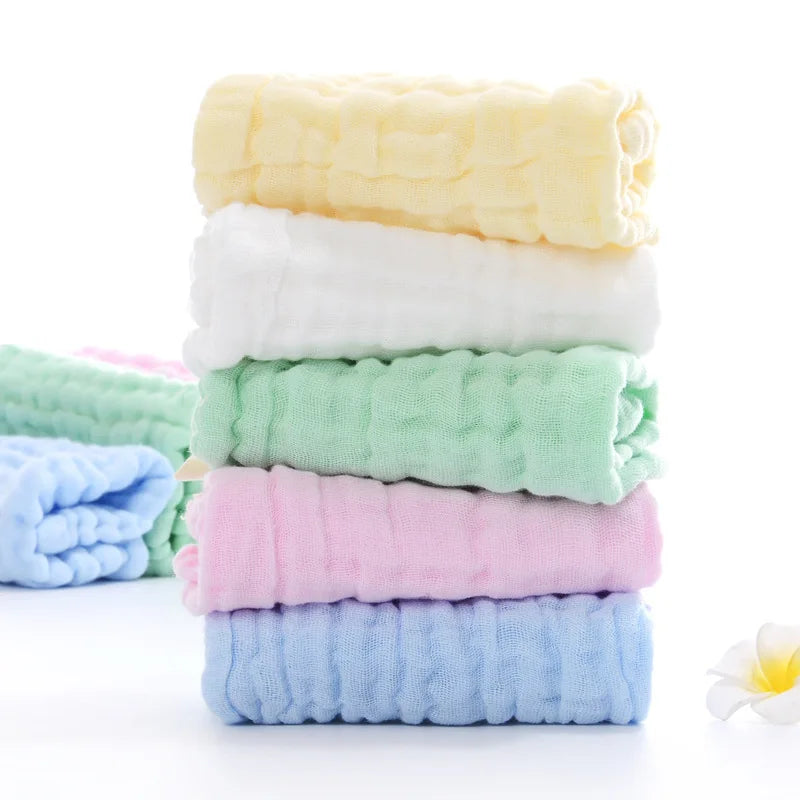 5-Pack Cotton Gauze Baby Towels | Soft Newborn Wash Cloths