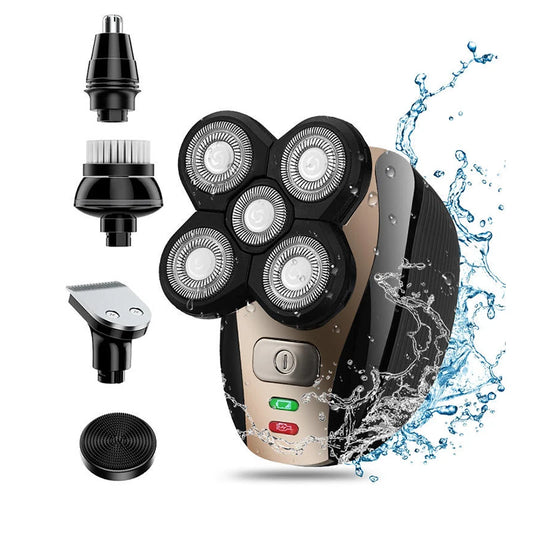 Portable Waterproof Razor 5 in 1 Rotary Razor Beard Clipper Hair Trimmer For Men's Beard Facial Shaving Razor Peaceful Pleasures Health and Wellness