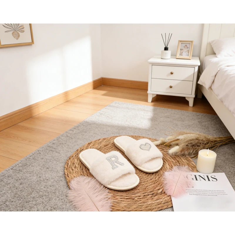 Fluffy Bridal Slippers – Bride Bachelorette & Bridesmaid Gift