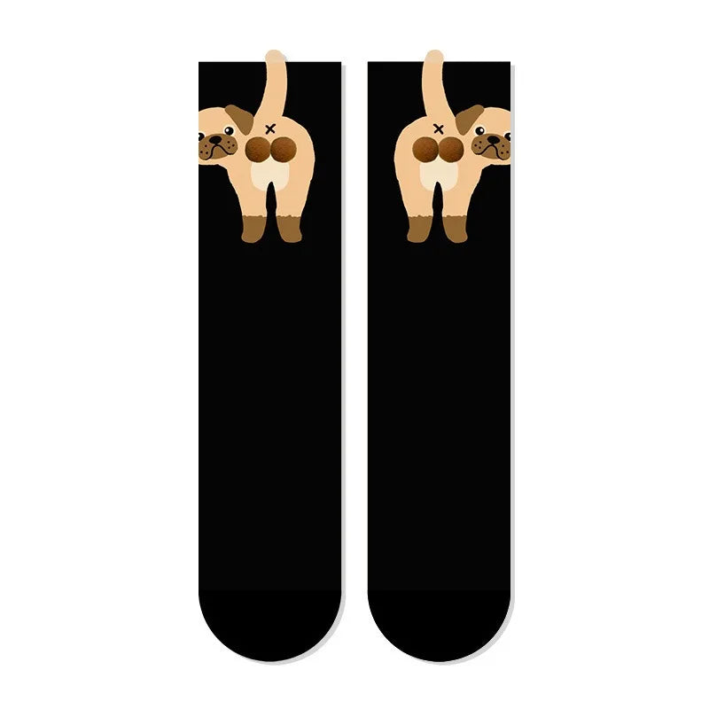 Funny Cartoon Animal Socks | Unisex Mid-Calf, Breathable