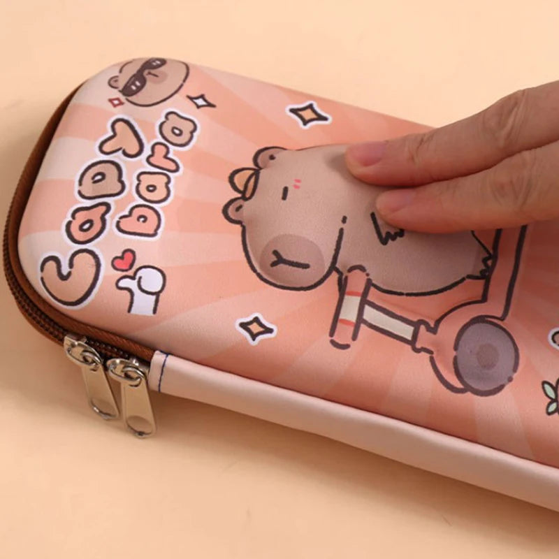3D Capybara Pencil Case – Waterproof Large Capacity Pen Pouch