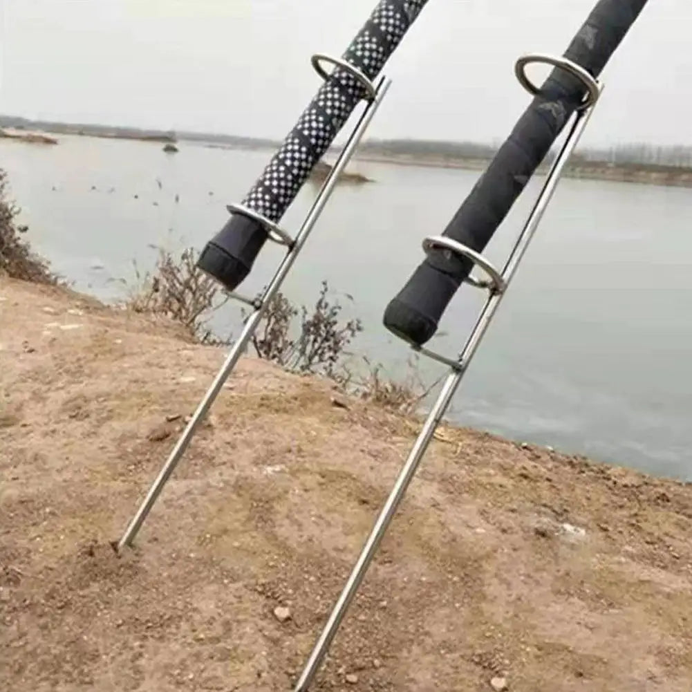 Fishing Rod Holder Outdoor with Ground Plug Design Peaceful Pleasures Health and Wellness