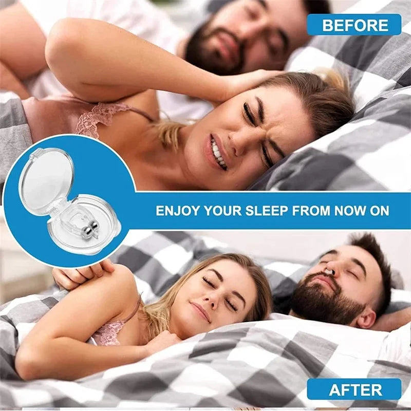 Silicone Magnetic Nose Clip Anti-Snore Sleep Aid with Case