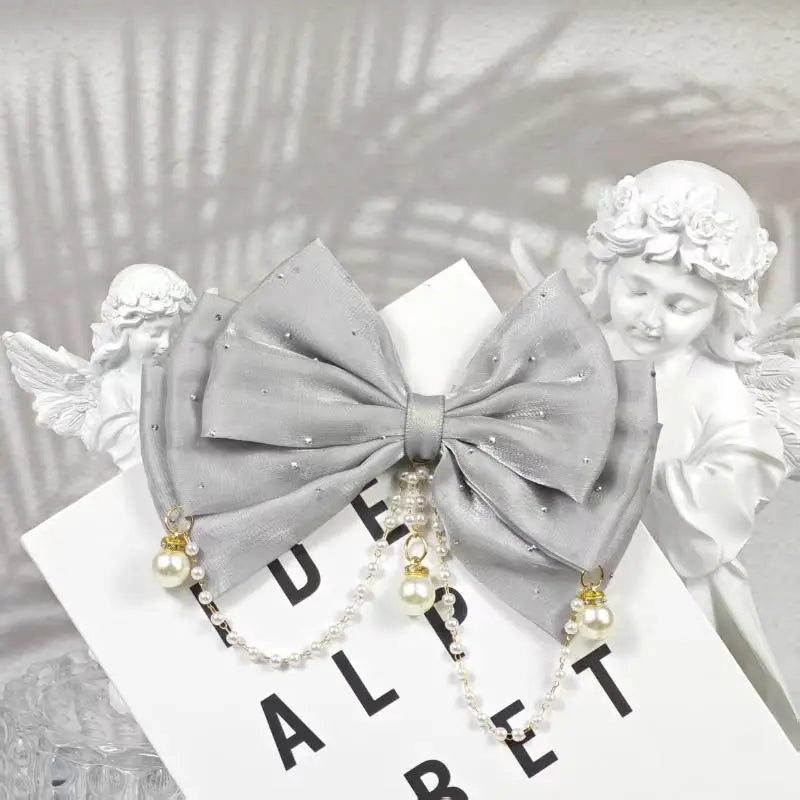 Rhinestone Bow Hair Clip for Girls – Princess Party Accessory