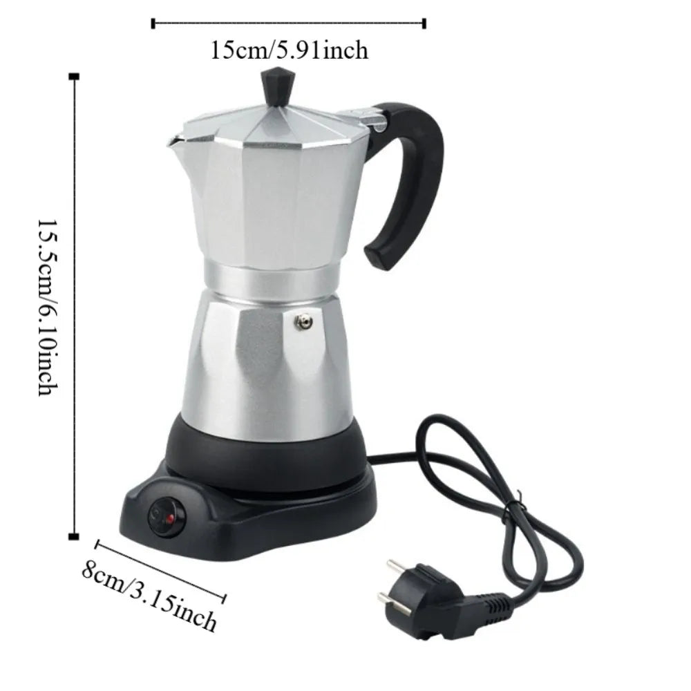 Italian All-Aluminum Electric Moka Espresso Pot 220V EU Plug
