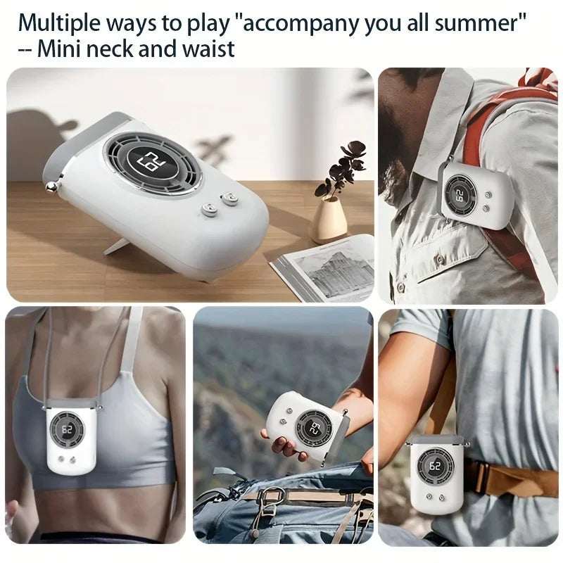 URGGU Leafless Neck Fan – USB Rechargeable Portable Cooling Fan