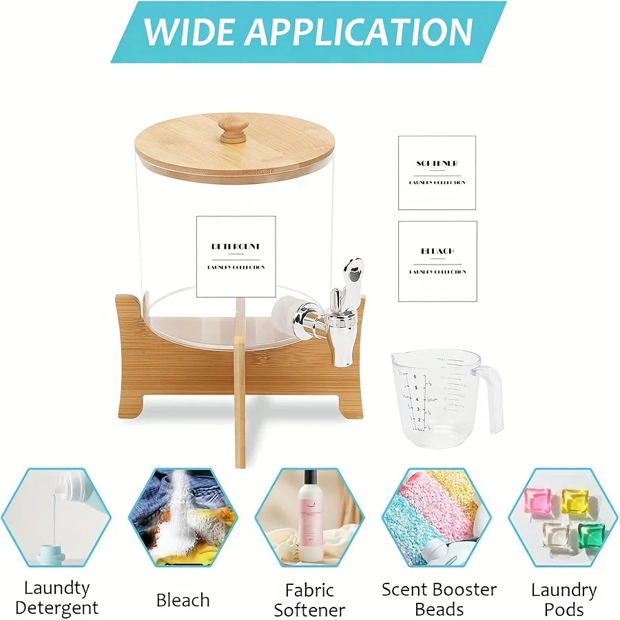 Acrylic Laundry Detergent & Fabric Softener Dispenser – 0.7 Gallon Laundry Room Organizer