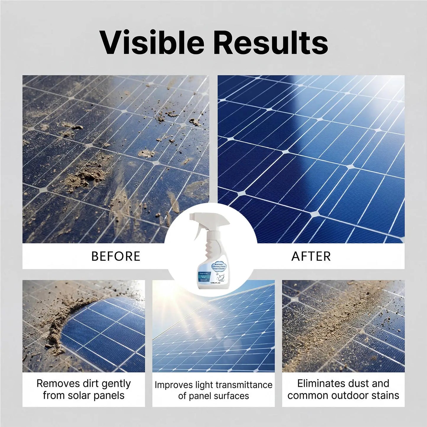 Solar Panel Cleaner Spray 120ml – Scratch-Free Formula