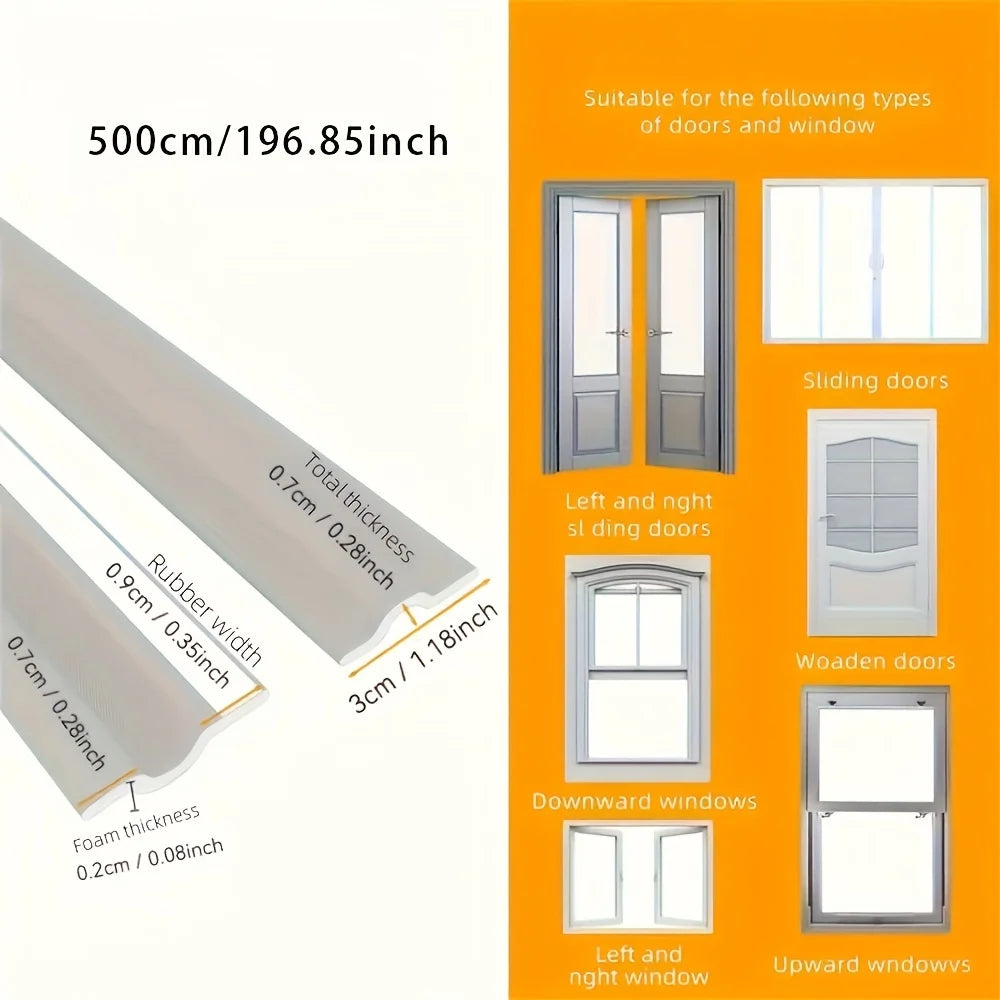 1 roll of self-adhesive weatherproof sealing strip for doors and windows - for dust, rain and noise reduction sealing tape Peaceful Pleasures Health and Wellness