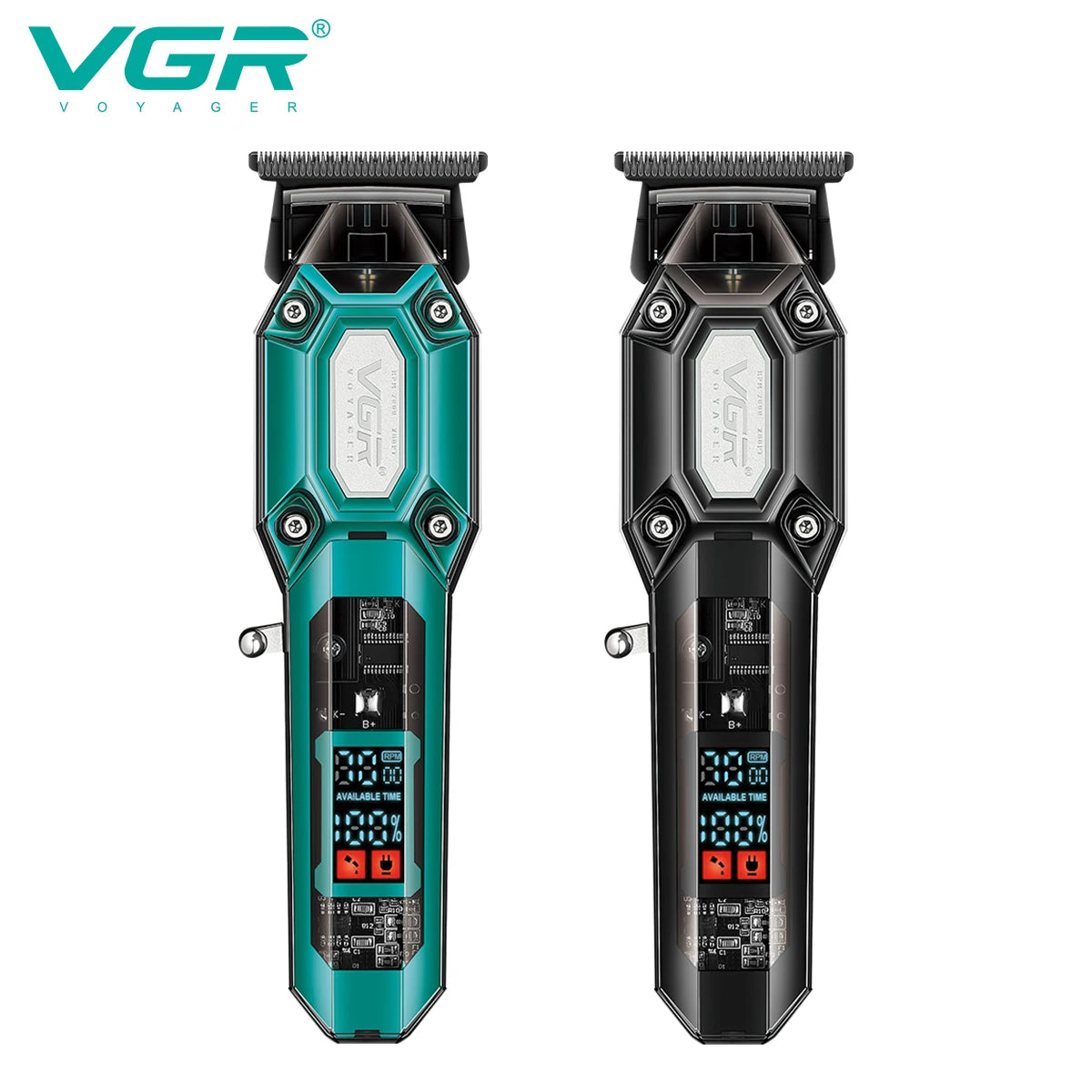 VGR 900 T-shaped blade hair clipper cordless transparent body hair clipper electric rechargeable professional men's hair clipper Peaceful Pleasures Health and Wellness