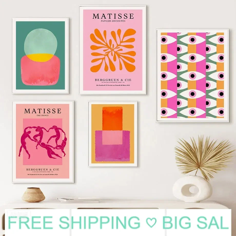 Retro Geometric Abstract Flower Canvas Wall Art HD Print Canvas Wall Art Peaceful Pleasures Health and Wellness