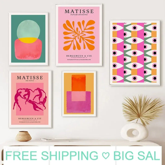Retro Geometric Abstract Flower Canvas Wall Art HD Print Canvas Wall Art Peaceful Pleasures Health and Wellness