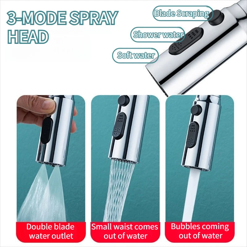 1pc Kitchen Faucet Aerator Faucet 3 Modes Bathroom Anti-splash Sprayer Kitchen Taps Anti-Splash Tap Booster Shower Filter Peaceful Pleasures Health and Wellness