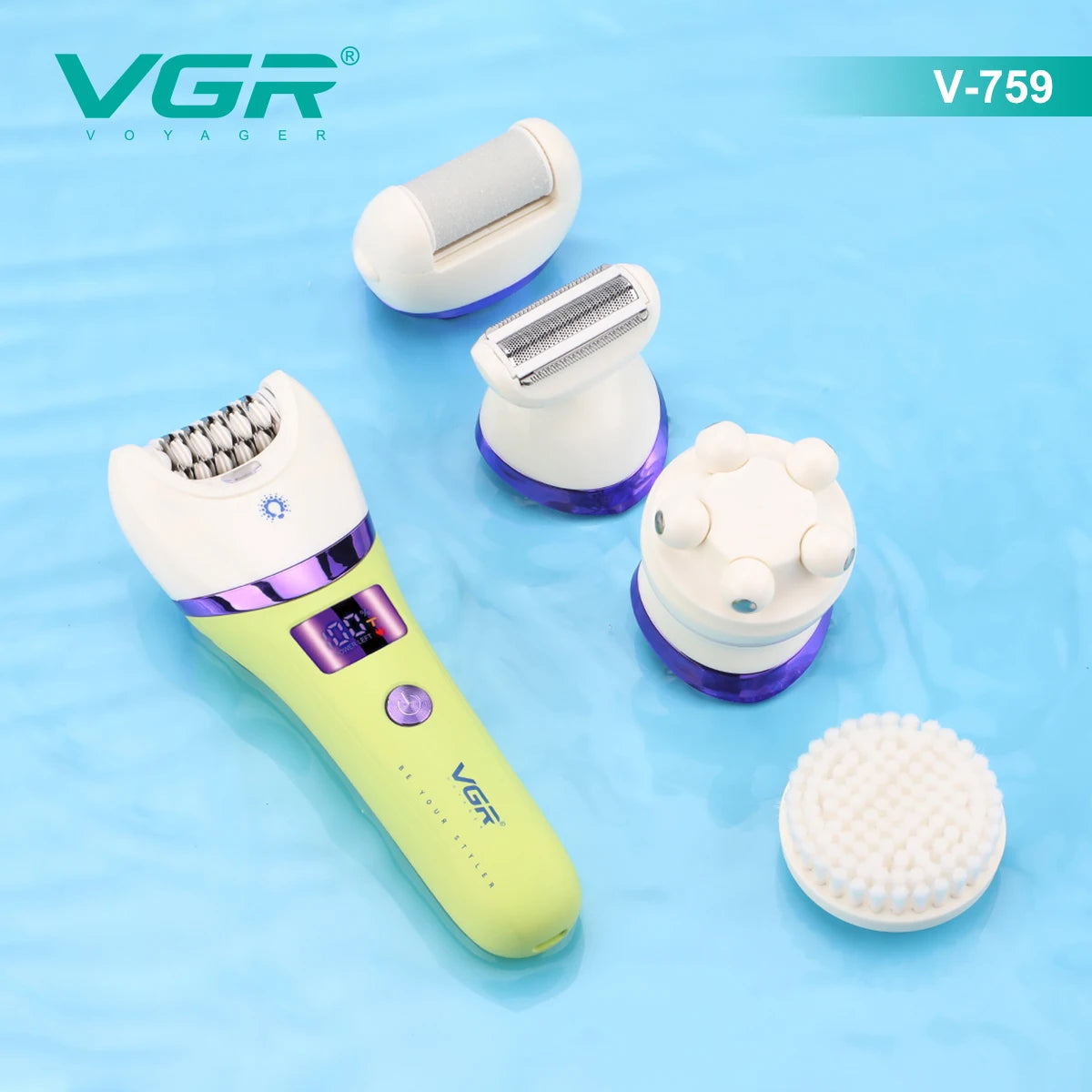 VGR 5-in-1 new high-end hair trimming set multifunctional body hair remover alloy blade full body hair removal device V-759 Peaceful Pleasures Health and Wellness