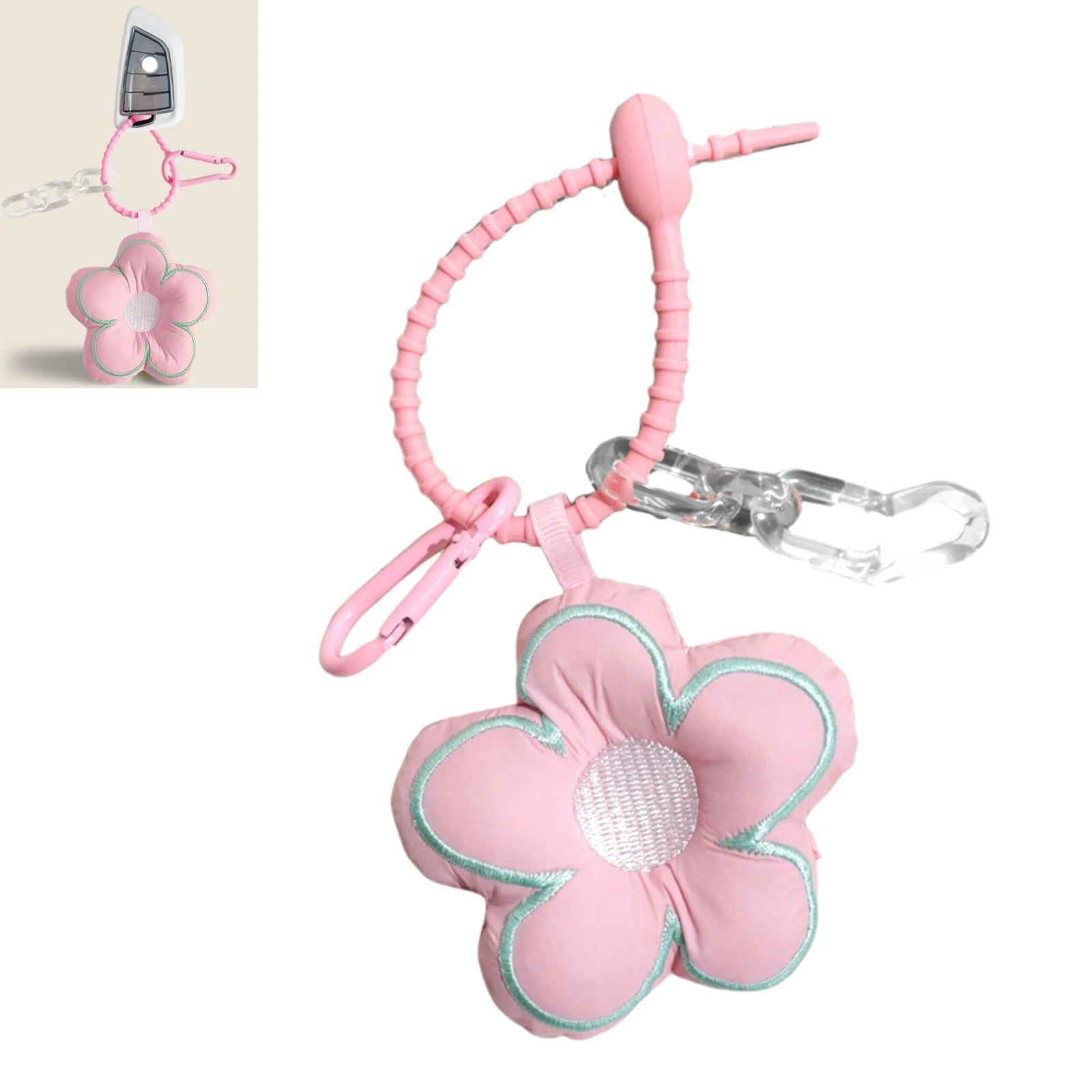 Flower-shaped Keychain Pendant Cartoon Model Pendant for Holidays Birthdays Present Peaceful Pleasures Health and Wellness
