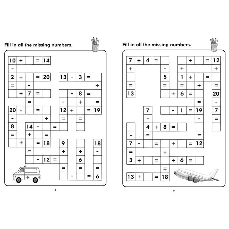 Children's Mental Math Number Fill-in Fun Addition Subtraction