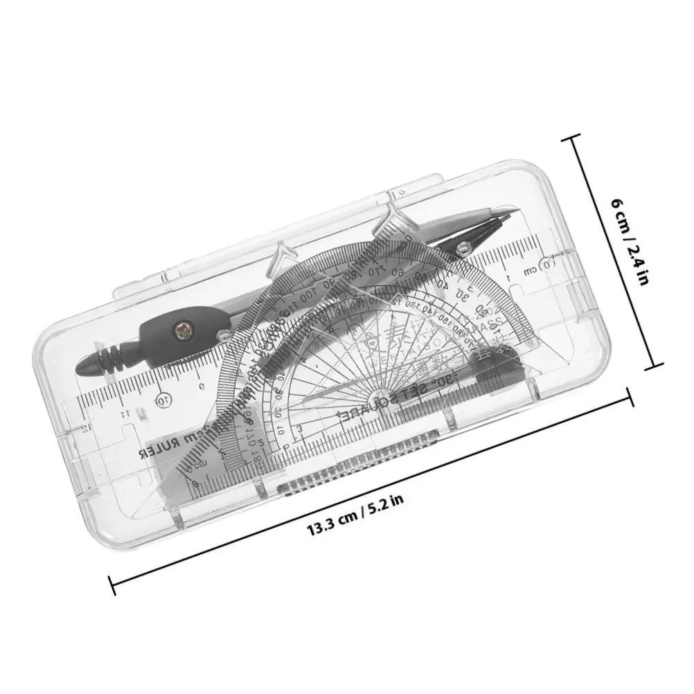 1Boxes Compass Protractor Set Small Ruler Geometry Drawing Tools for Math Architecture Drafting High School Supplies maths Peaceful Pleasures Health and Wellness