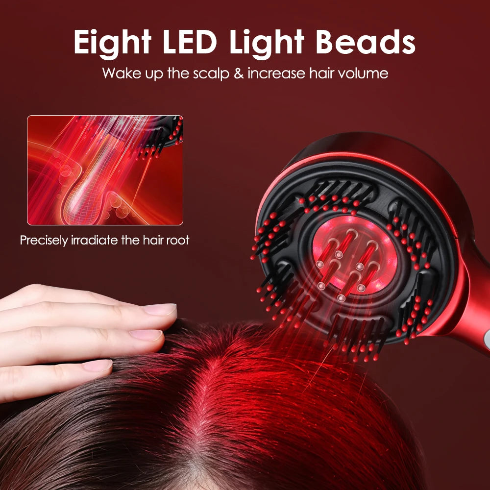 Electric Scalp Massager Comb 3/5 Speed Hair Oil Applicator Kneading Scratching Brush Cordless Stress Relief Head Massager Peaceful Pleasures Health and Wellness