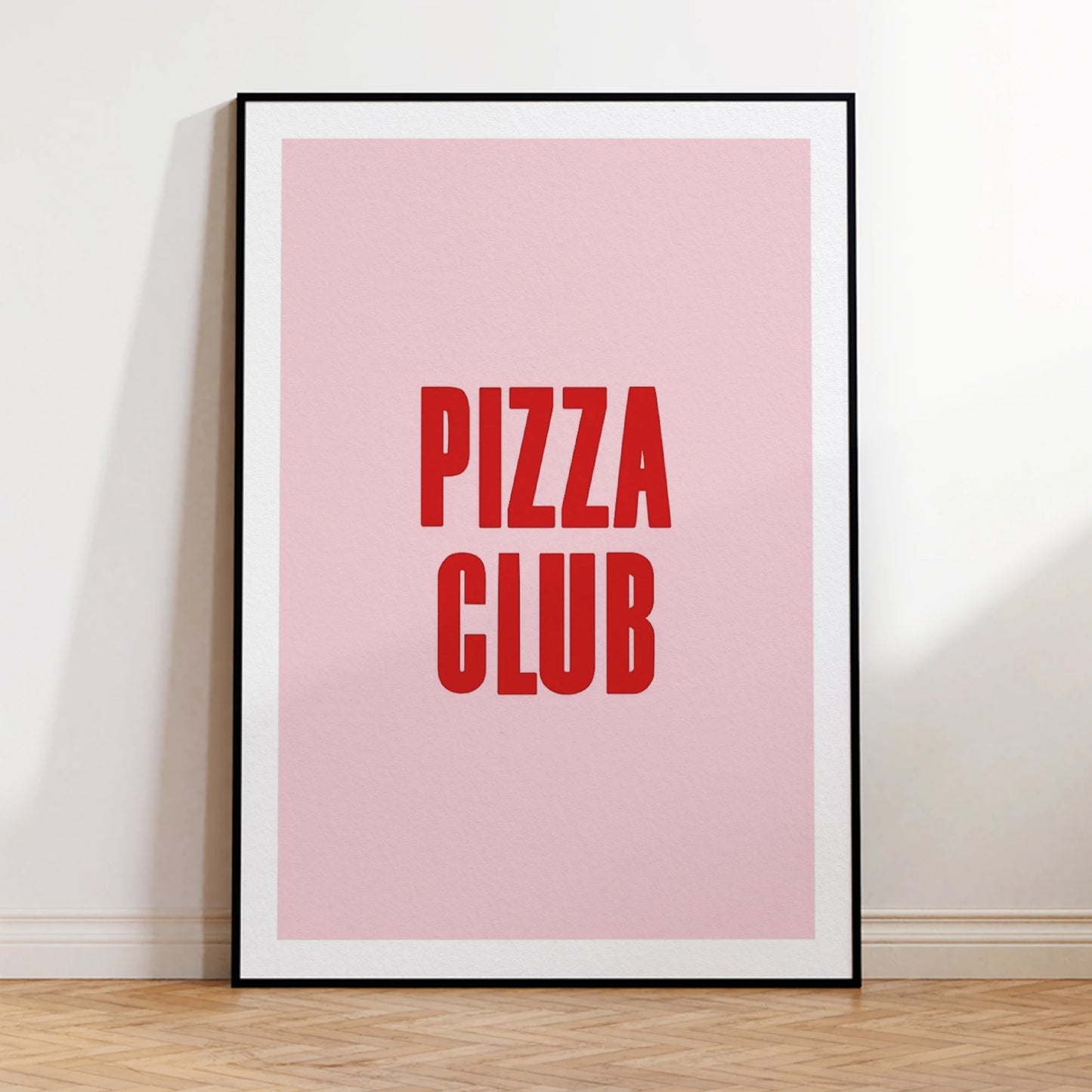 Pizza Club Pink Canvas Wall Art Print | Kitchen Home Decor
