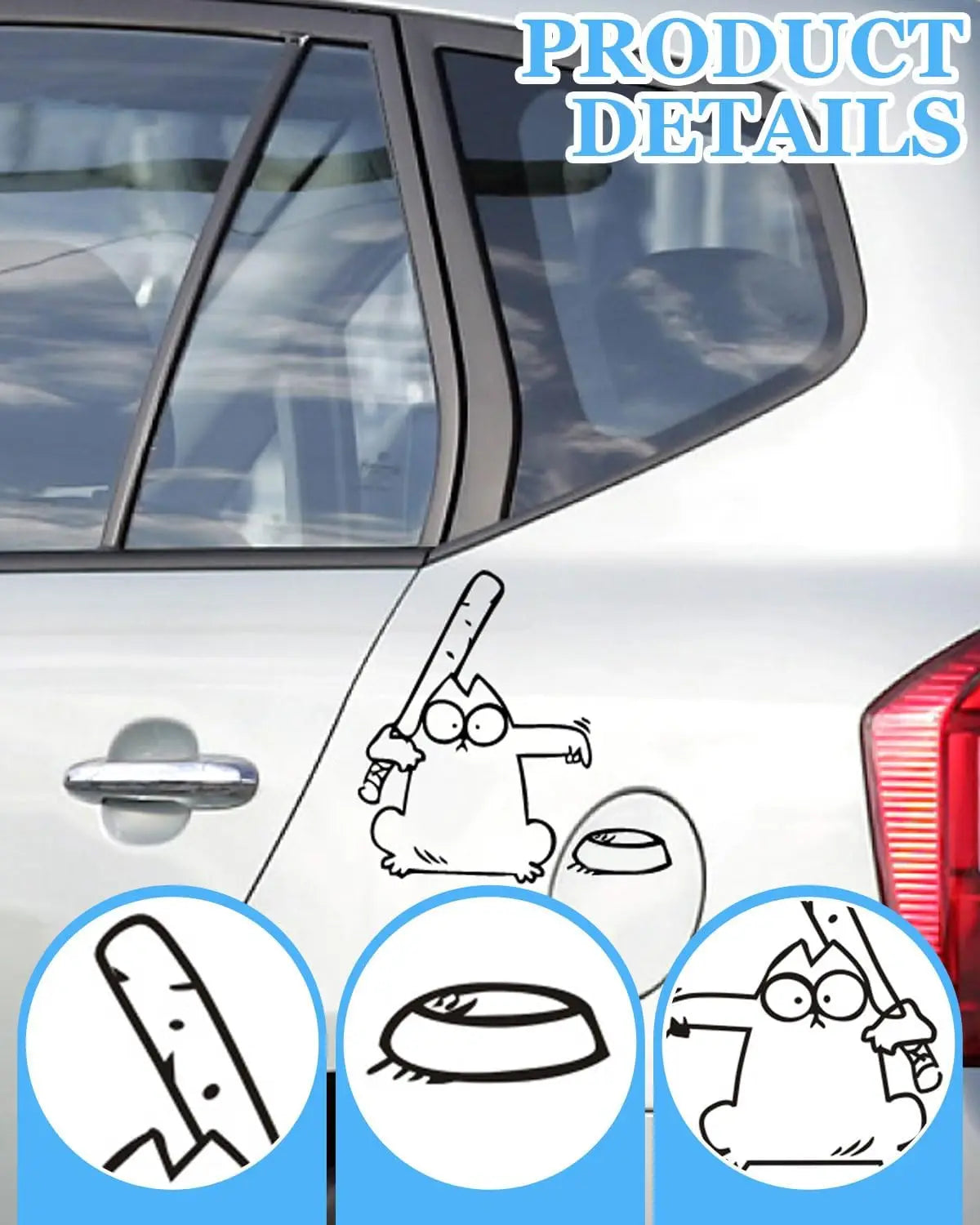 Cartoon Cat Vinyl Sticker – Waterproof Anti-UV Car & Laptop Decal