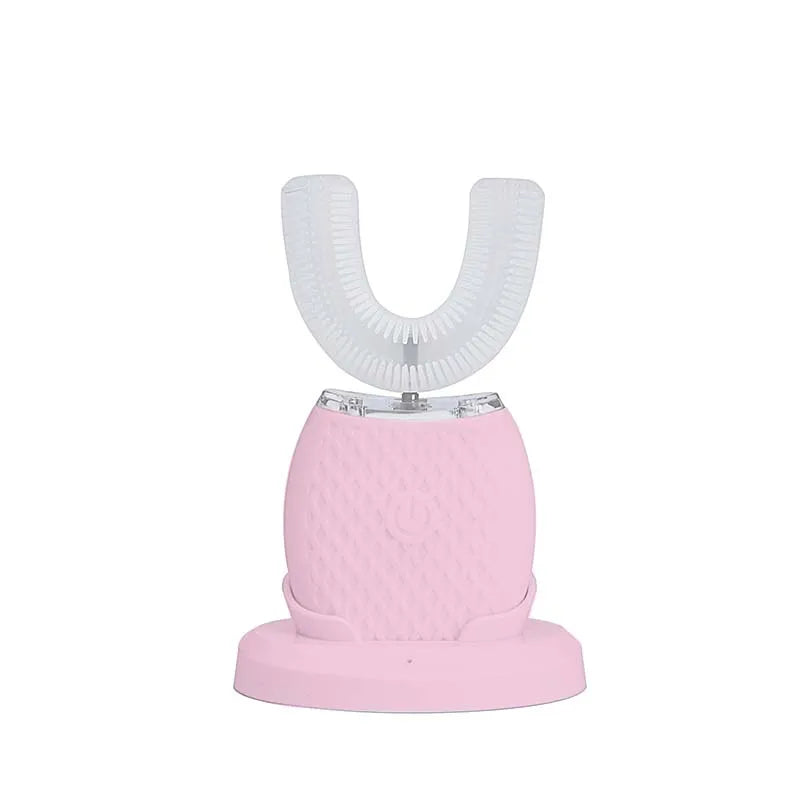 Household USB Rechargeable Led Soft U Shaped Smart Electric Toothbrush for Kids/Children/Adults/Family Peaceful Pleasures Health and Wellness Pink