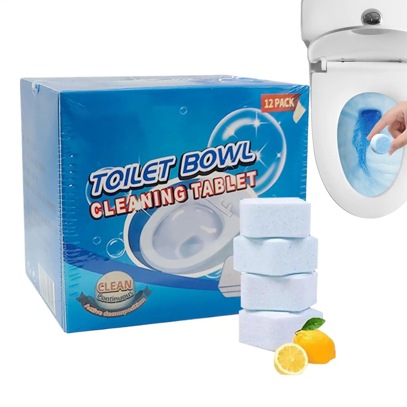 Toilet Tank Cleaner Tablets 180g Long-Lasting Fresh Scent Automatic Bowl Cleaner for Hard Water Limescale, Home Hotel Commercial Peaceful Pleasures Health and Wellness