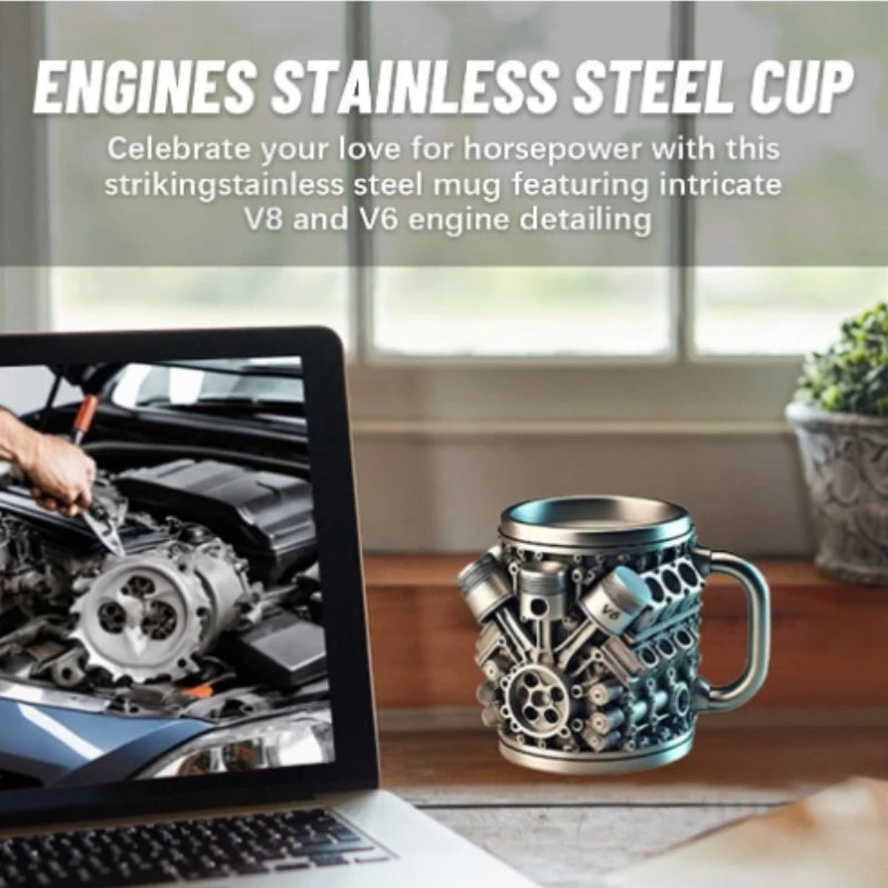 Interesting creative 450ml coffee cup ornament engine cup engine mug suitable for car enthusiasts as a gift Peaceful Pleasures Health and Wellness