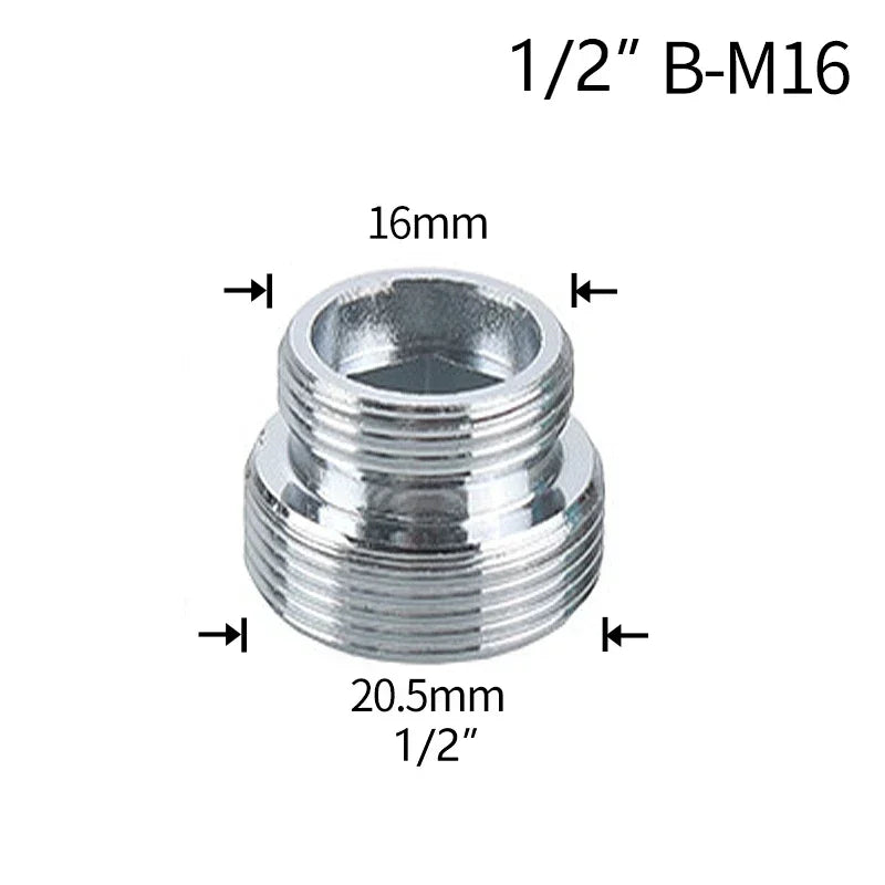 Brass Faucet Thread Adapter 1/2" to M16–M32 Tap Coupler