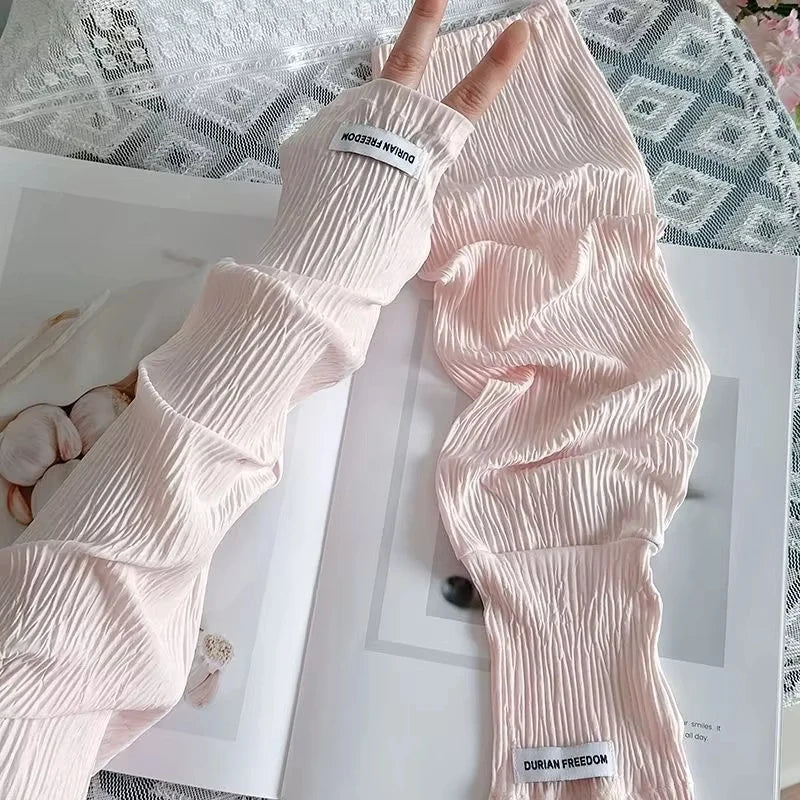 Ice Silk UPF 50+ Sun Protection Arm Sleeves Peaceful Pleasures Health and Wellness Pink