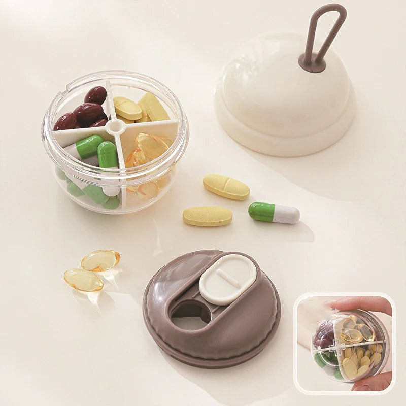 4 Grids Small Pill Cases Organizer Box Weekly Travel Pill Organizer Portable Pocket Pill Case Holder Plastic Container Box Peaceful Pleasures Health and Wellness