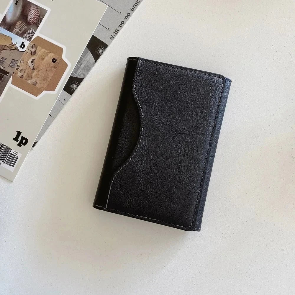 PU Leather Credit Card Holder | Magnetic Snap Business Wallet