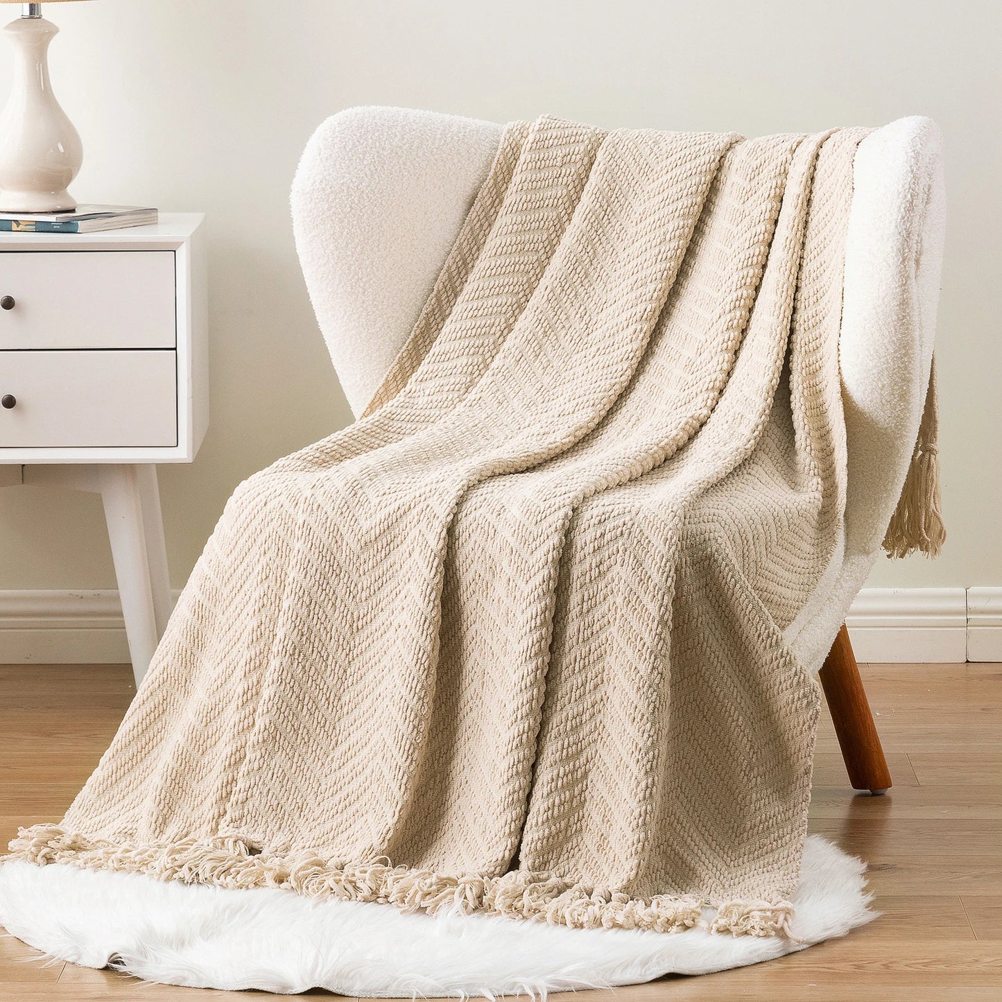 Battilo Chenille Knit Throw Blanket | Soft Couch & Sofa Throw