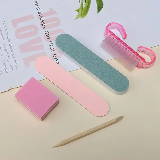 5pcs Mini Nail Files Disposable Wood Sticks Manicure Tools Portable Cleaning Kit For Nail Art Care DIY Home Use Peaceful Pleasures Health and Wellness one size Pink