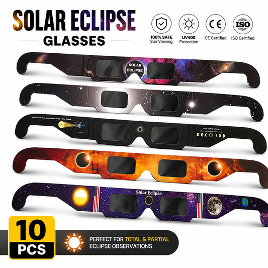 Solar Eclipse Glasses CE & ISO Certified | 1, 10 or 50 Pack Solar Eclipse Glasses Peaceful Pleasures Health and Wellness