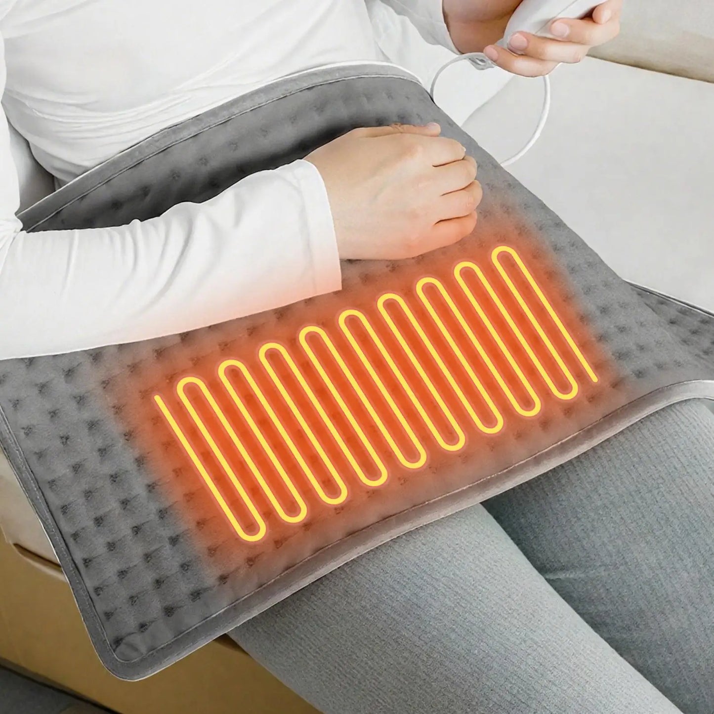 Portable Electric Heating Pad Adjustable Temperature Auto Off for Neck Back Pain Relief Men Women Elderly Menstrual Cramps Peaceful Pleasures Health and Wellness