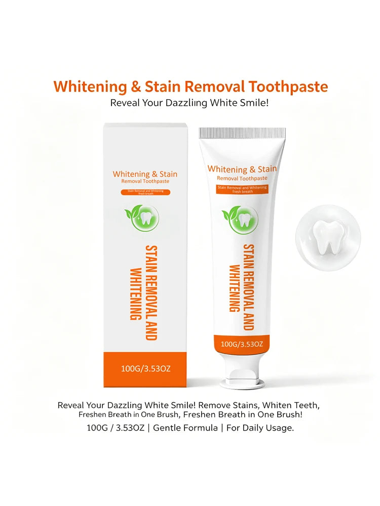 Gentle Cleaning Teeth Toothpaste Teeth Whitening Anti-Yellow Teeth Remove Coffee Stains Fresh Breath Prevent Tooth Decay Peaceful Pleasures Health and Wellness 100g boxed