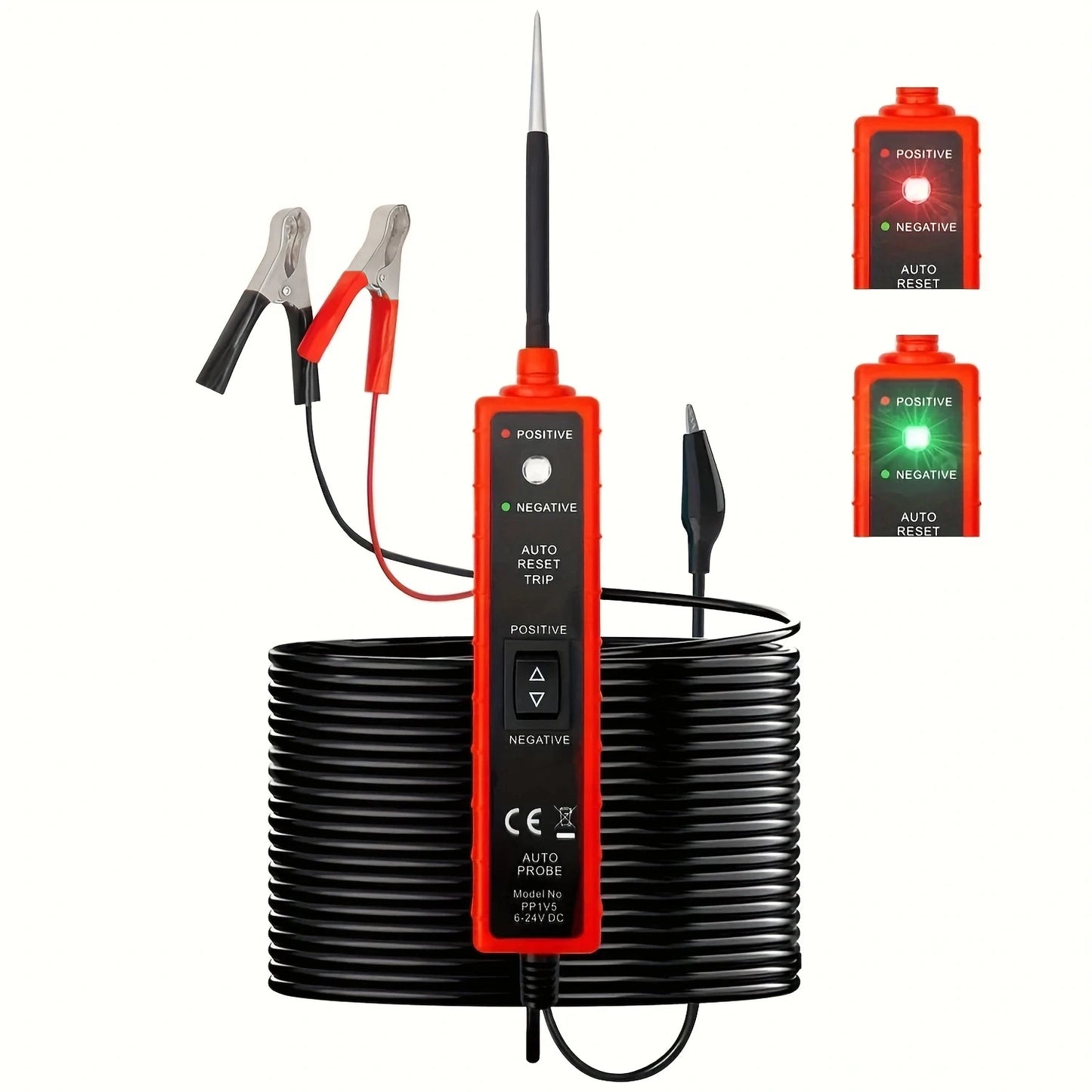 All-In-One Automotive and Motorcycle Circuit Tester: 6-24V Voltage, Led Display and Buzzer Notification, Abs Material, No Batteries Required, Motorcycle Circuit Tester | Lighting Test Results Show | Durable Construction, Peaceful Pleasures Health and Wellness Red