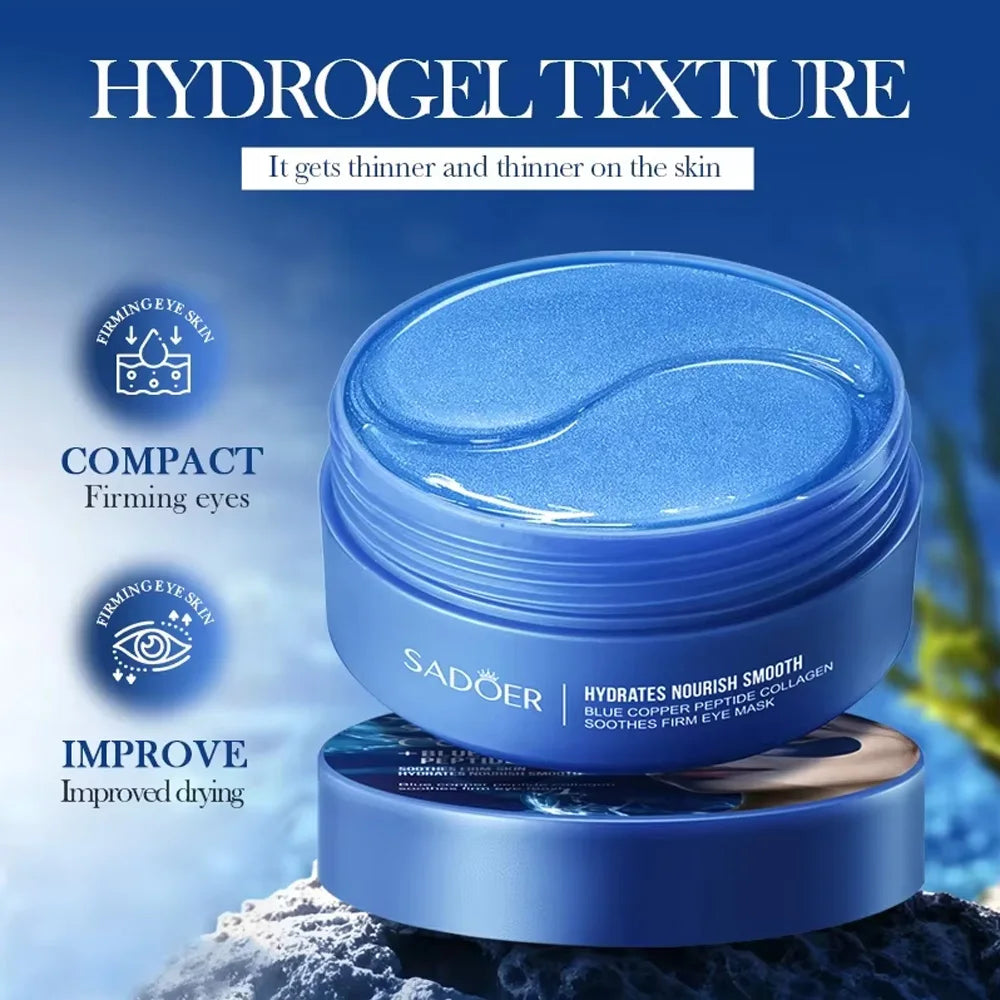 SADOER Collagen Eye Mask Caffeine Crystal Anti Dark Circles Eye Bag Remover Moisturizing Anti-aging Eye Patches Skin Eye Care Peaceful Pleasures Health and Wellness