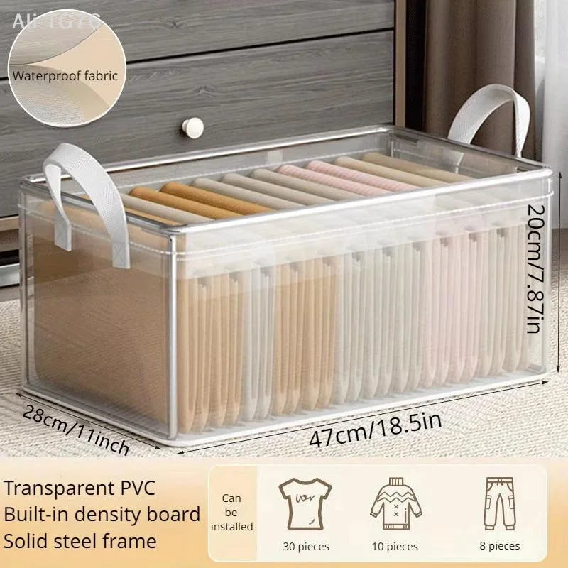 Transparent PVC Steel Frame Waterproof Storage Box Organizer