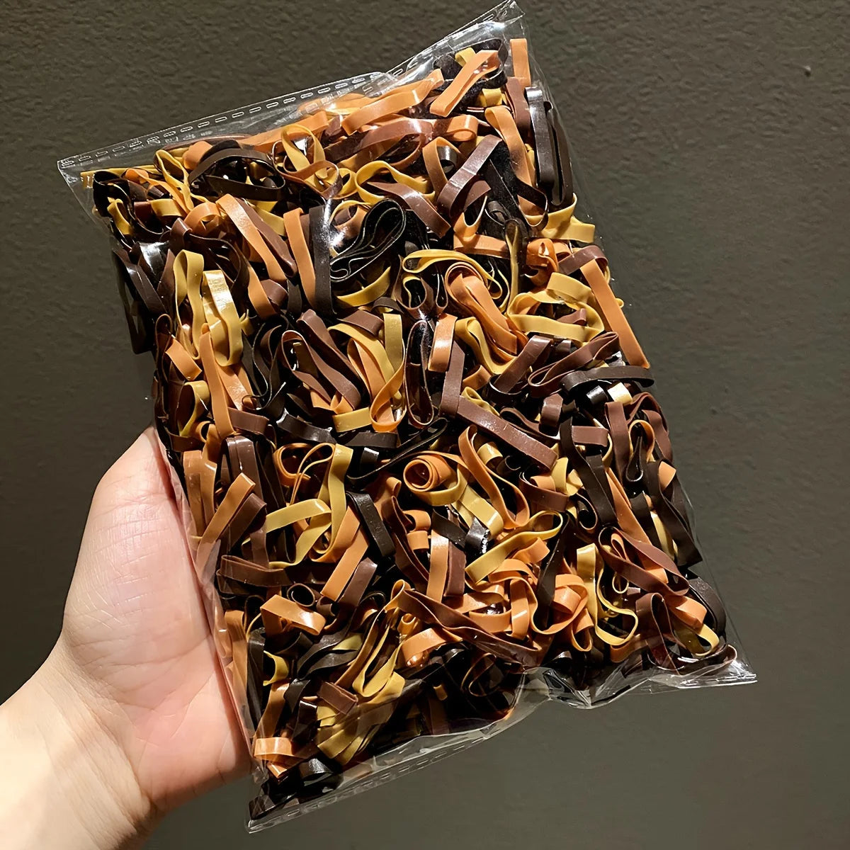 100-Pack Coffee Brown Elastic Hair Ties | Ponytail Holders